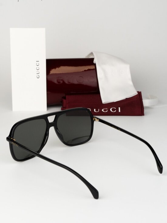 Gucci Women Sunglasses Black Grey Pilot Oversized GG0545S 001 NEW AUTHENTIC main image 7